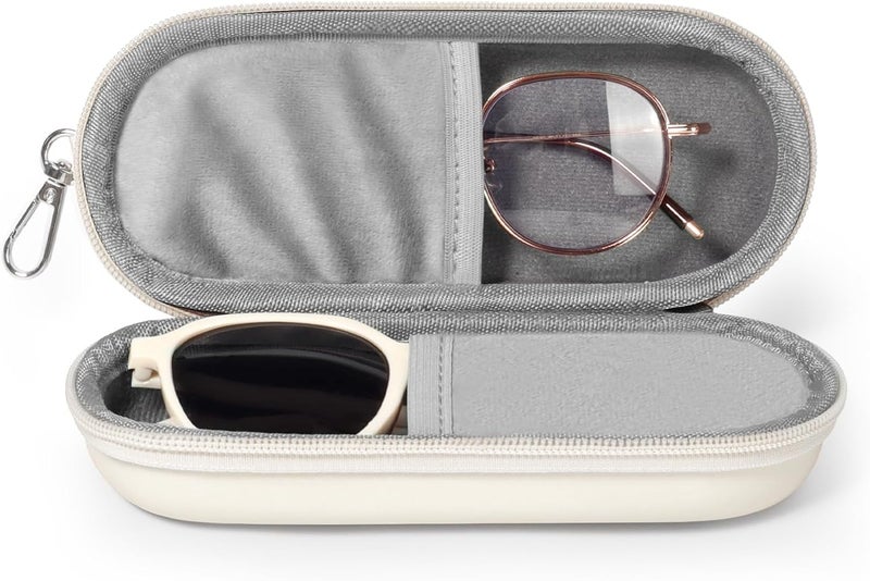 Huvon Double Eyeglasses Case, Dual Glasses Sunglasses Organizer with Zipper Closure, Eyewear Storage Box for Men Women Travel - Image 1